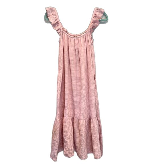 Petite Plume Celeste Nightdress 100% Cotton Pink Tiered Sleeveless Women Small - Picture 2 of 11